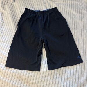 Champion Black athletic shorts blue trim size L
